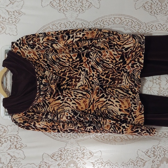 Rebecca Malone velvet like lounge tracksuit jacket w/hood L pants M (InvW017) - Picture 5 of 9